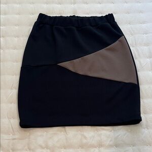 Elegant Black and Brown Mini Skirt